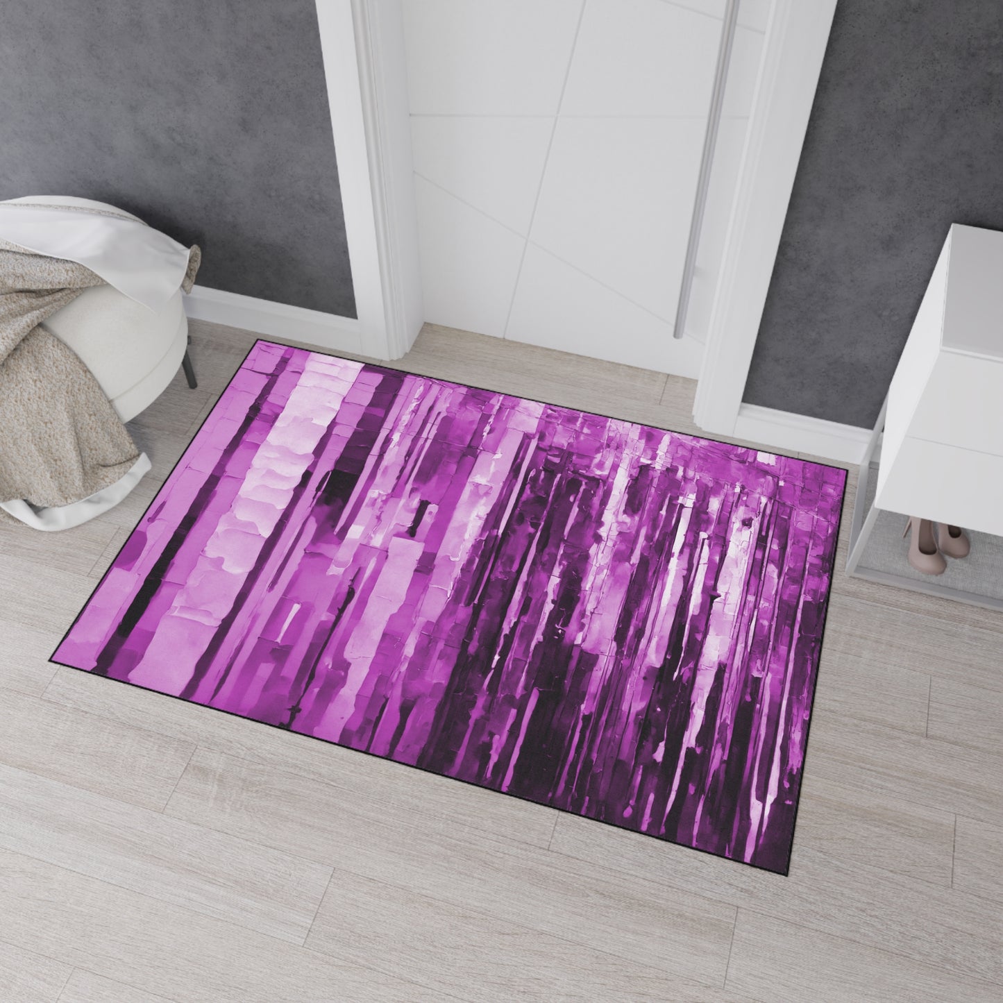 Striped Powder Lavender 48" x 72" Heavy Duty Floor Mat