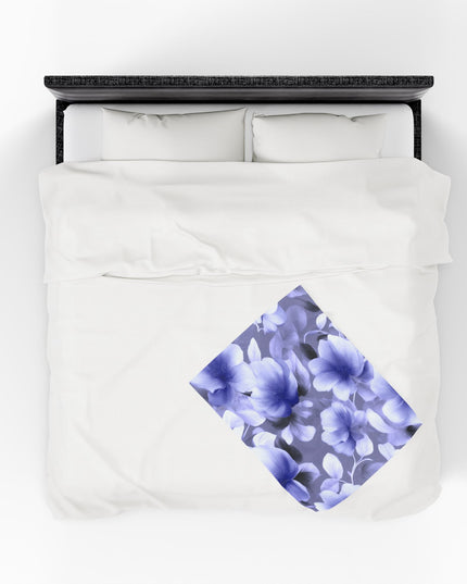Indigo Blossom Floral Bunch Velveteen Plush Blanket, 30" x 40"