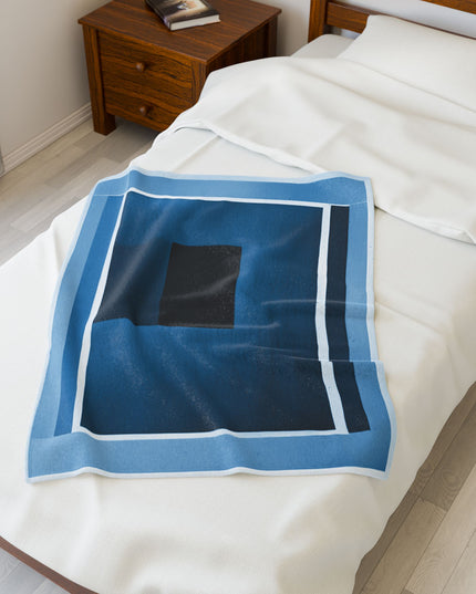 Blue Shadow Velveteen Plush Blanket, 30" x 40"
