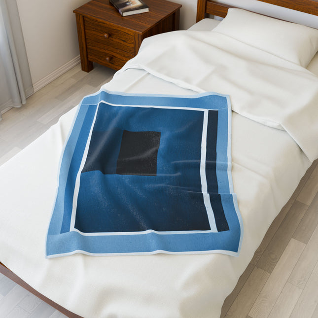Blue Shadow Velveteen Plush Blanket, 30" x 40"