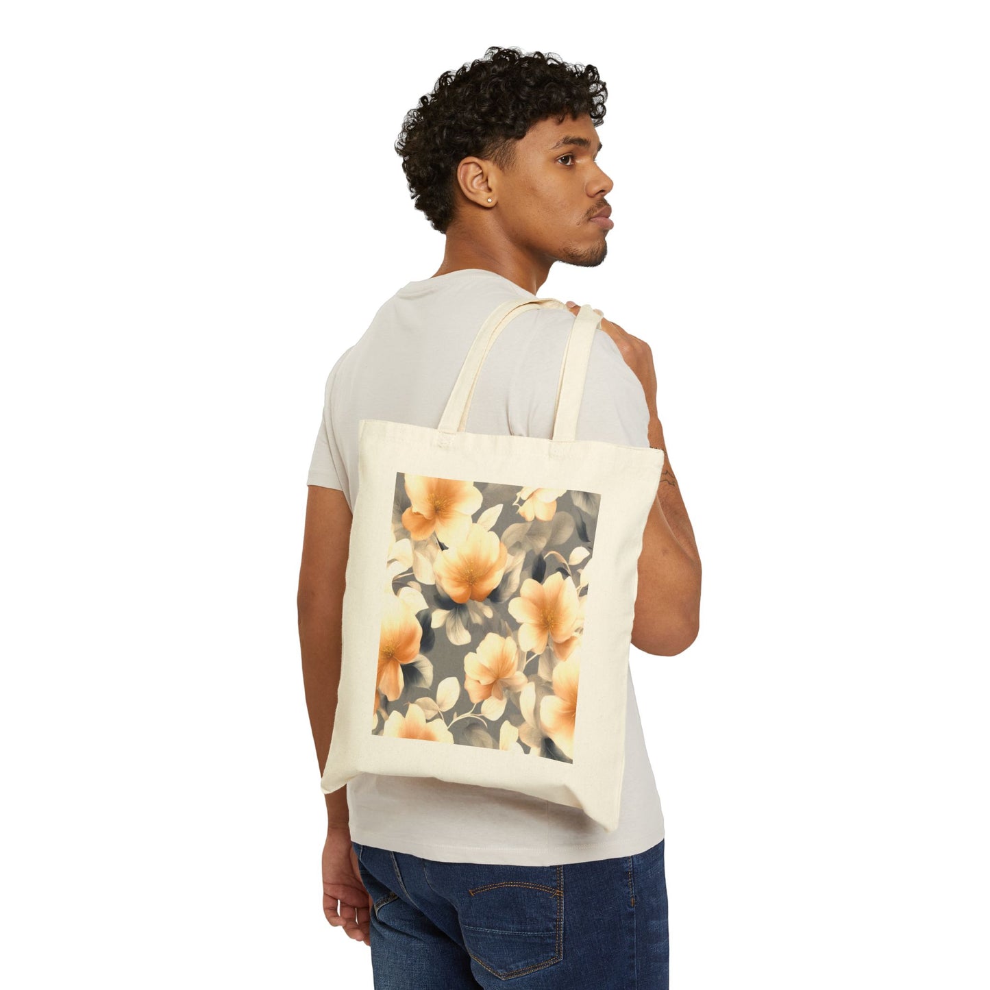 Soft Blossom Floral Bunch Cotton Canvas Tote Bag
