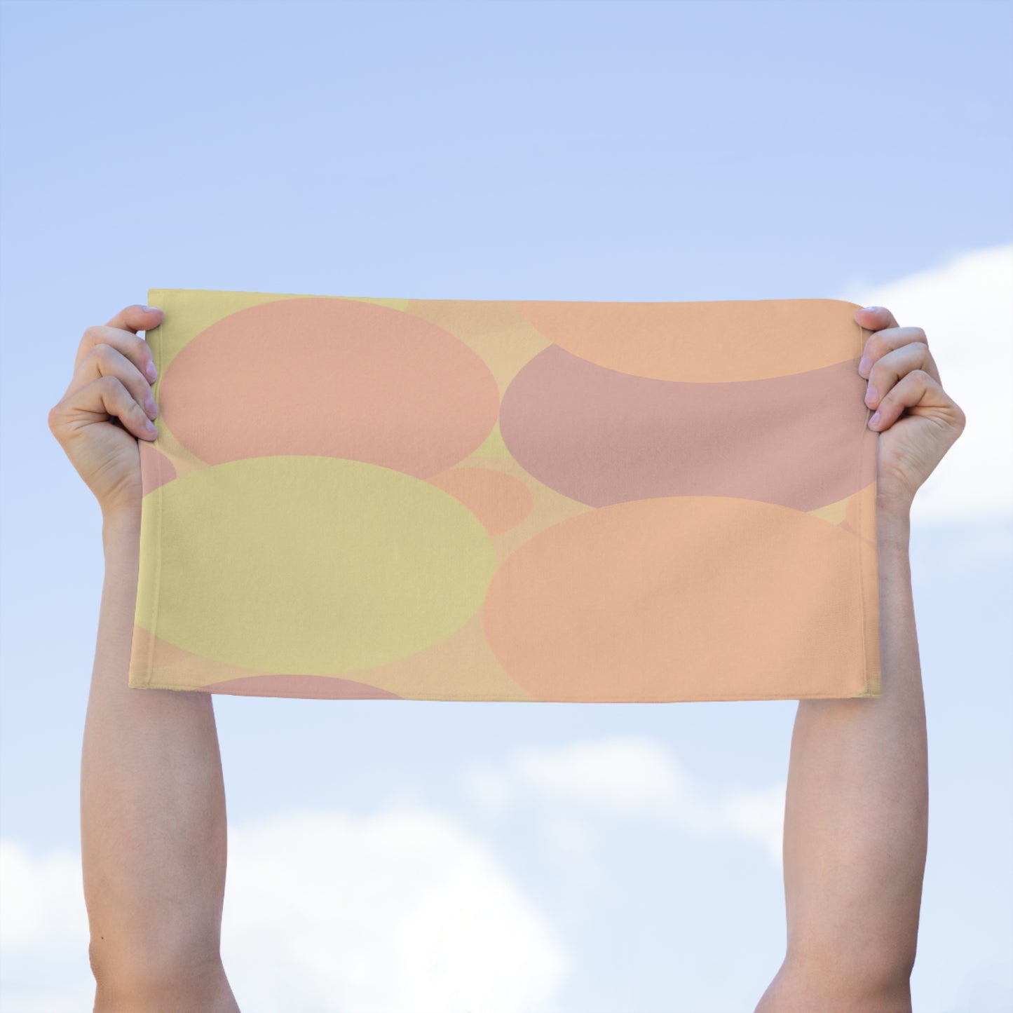 Pastel Hot Peach Patches Rally Towel, 11" x 18"