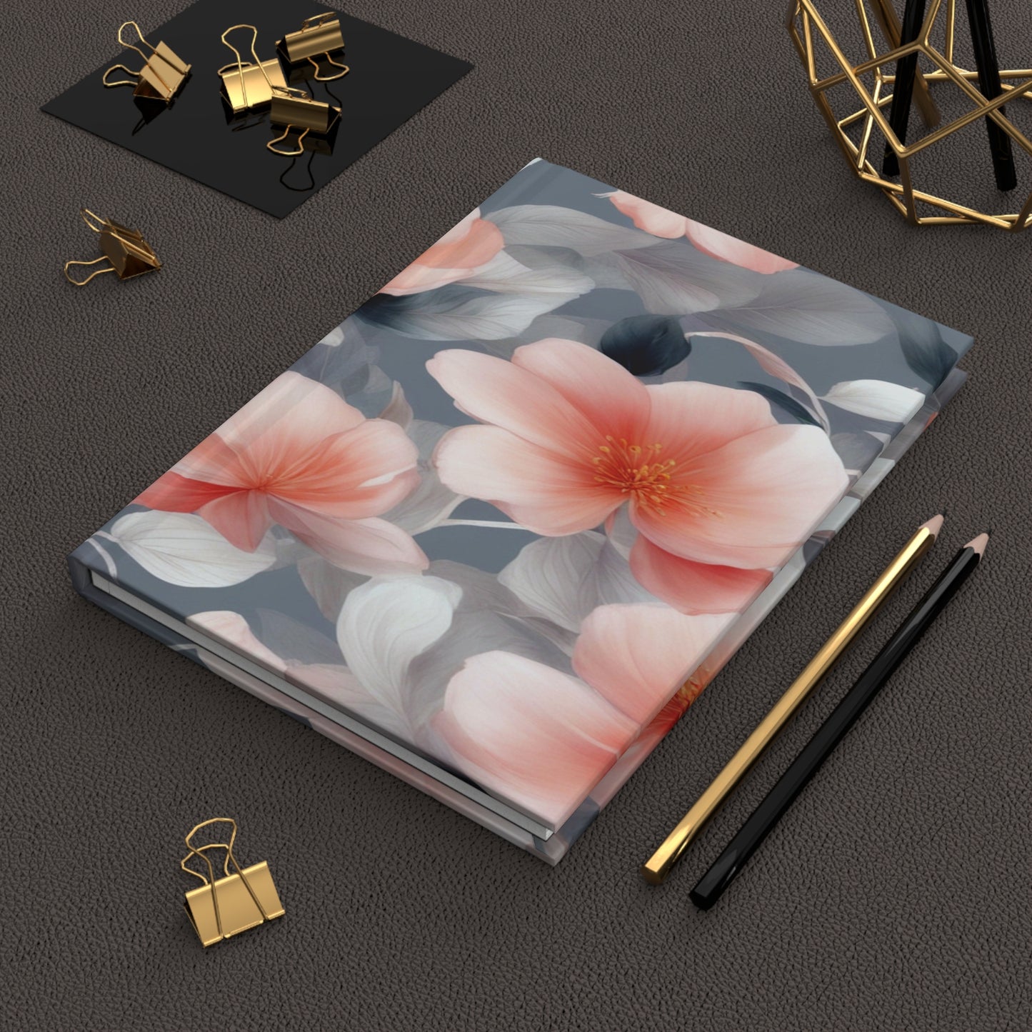 Red Blossom Floral Bunch Hardcover Journal Matte with 150 lined pages, 5.75" x 8"