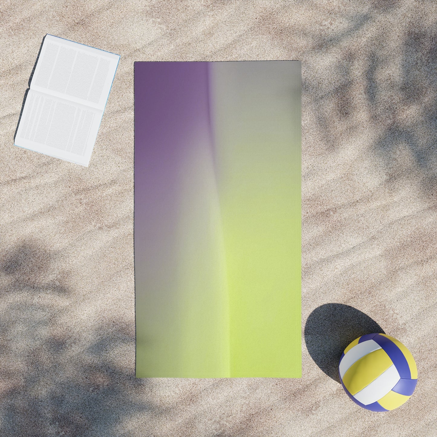Purple Golden Fade Beach Towel, 24" x 44"