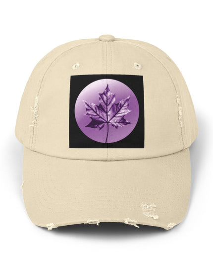 Purple Maple Leaf Unisex Distressed Cap