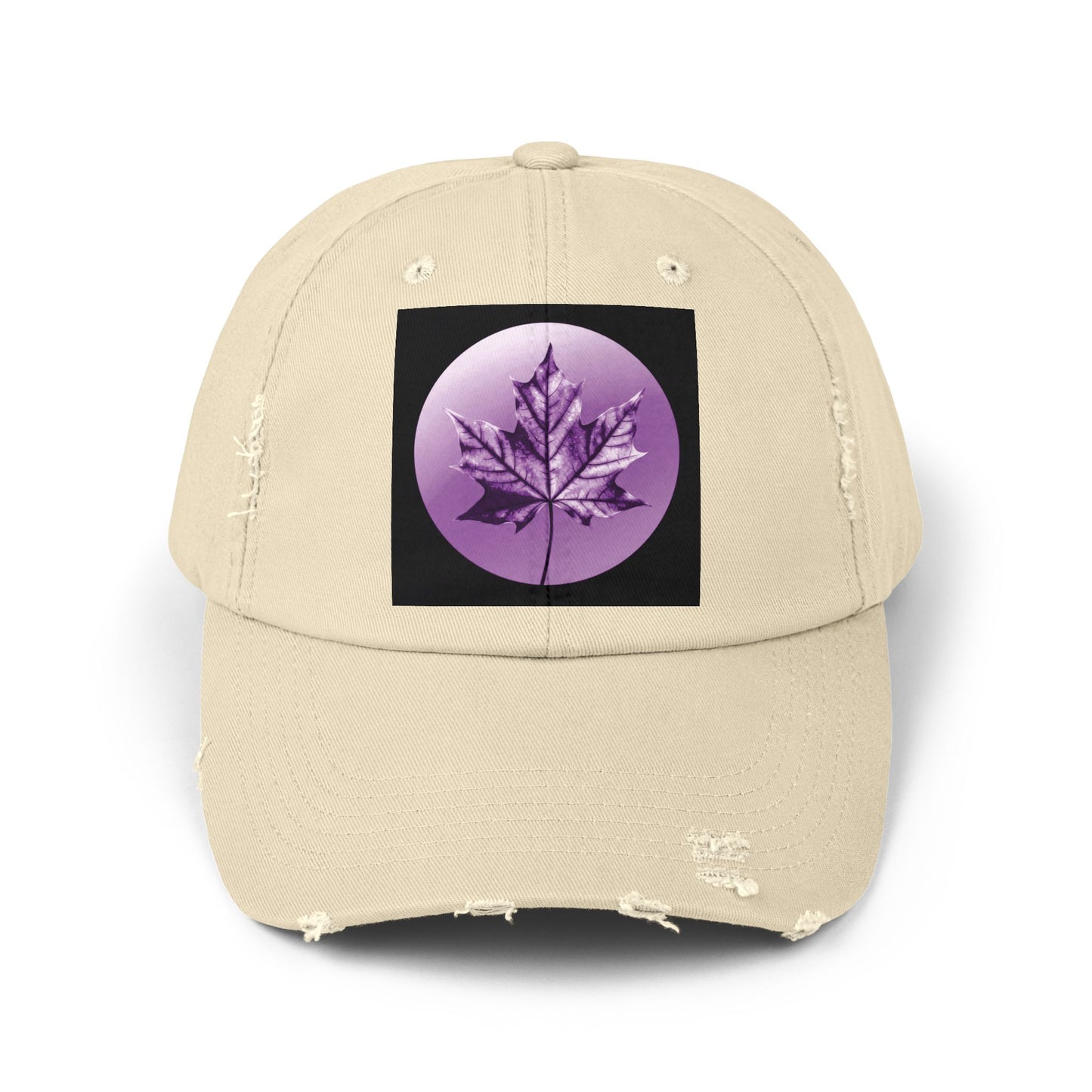 Purple Maple Leaf Unisex Distressed Cap