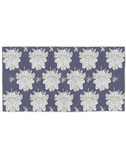 White Floral Butterflies Beach Towel, 24" x 44"