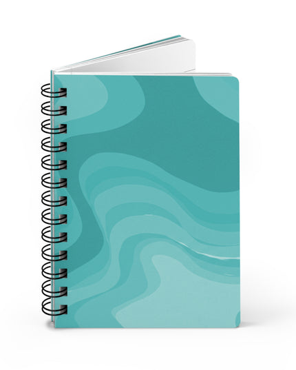 Tif Green Wavey Spiral Bound Journal, 5" x 7" 150 pages