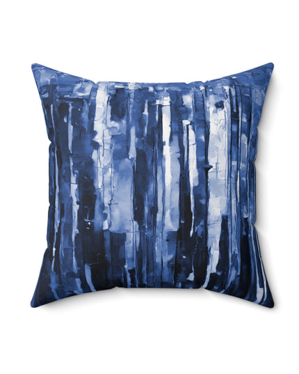 Striped Deep Blue 18" x 18" Faux Suede Square Pillow
