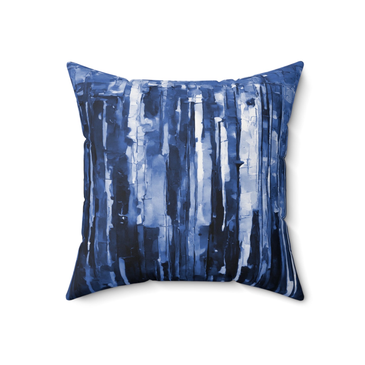Striped Deep Blue 18" x 18" Faux Suede Square Pillow