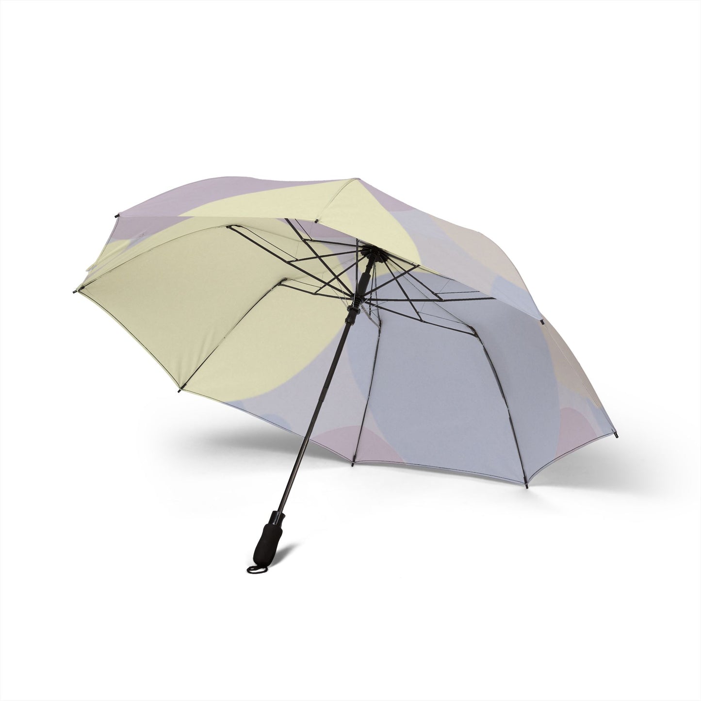 Pastel Soft Blue and Soft White Patches Foldable Umbrella - Compact & Chic