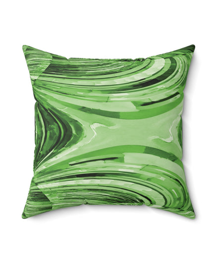 Uzi Spiral Mint Pastel Faux Suede Square Pillow, 18" x 18"