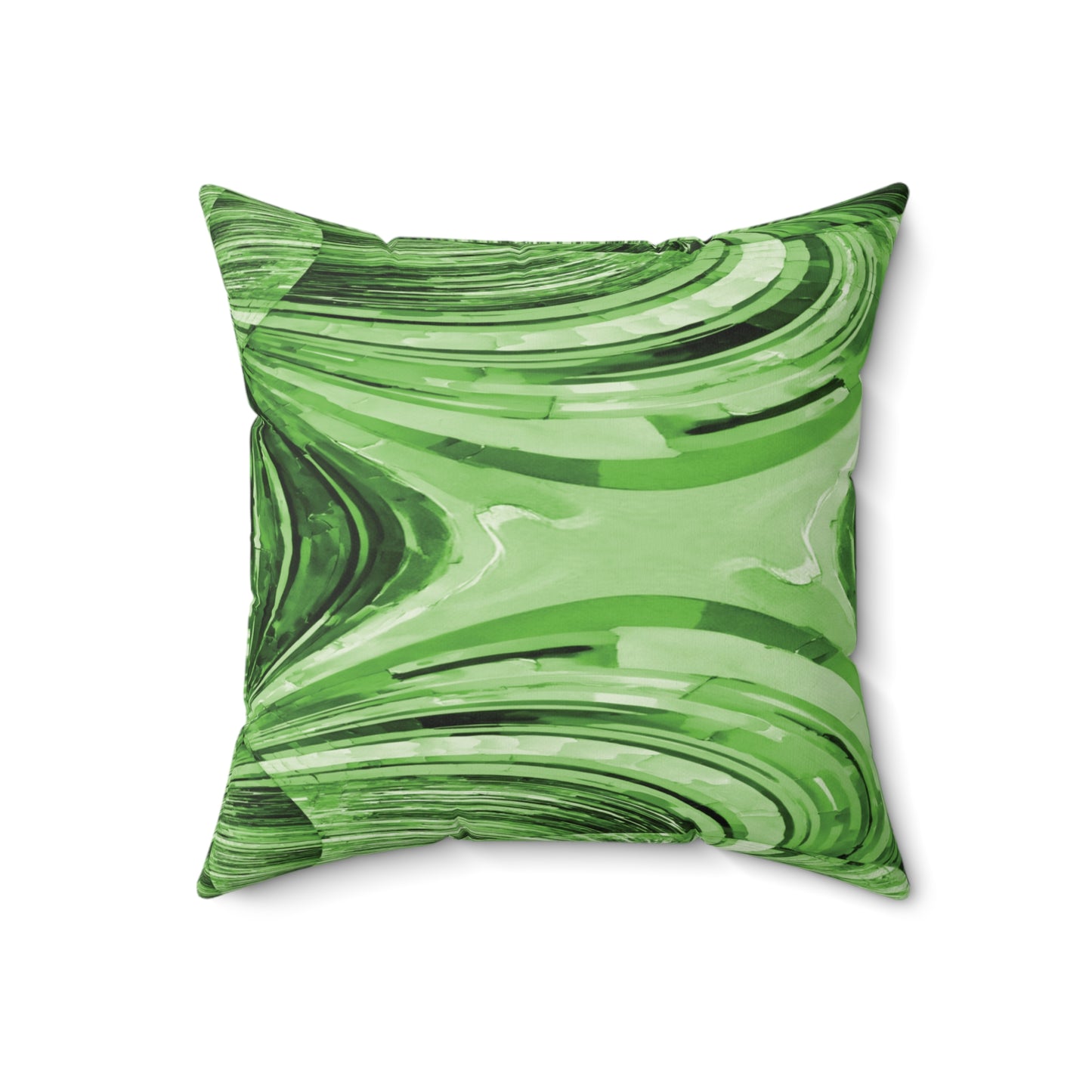 Uzi Spiral Mint Pastel Faux Suede Square Pillow, 18" x 18"