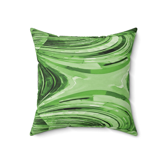 Uzi Spiral Mint Pastel Faux Suede Square Pillow, 18" x 18"