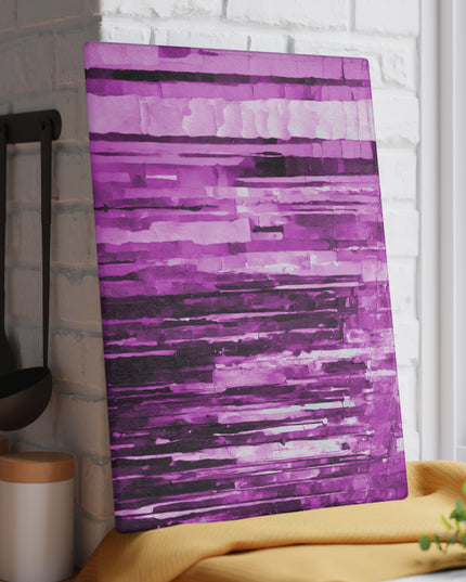 Striped Powder Lavender 11" x 15" Glass Cutting Board