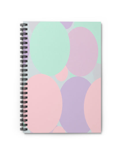 Pastel Peach and Soft Green Patches Spiral Notebook - Ruled Line, 6" x 8", 118 pagess