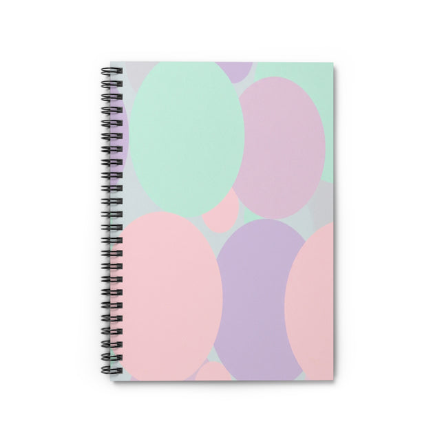 Pastel Peach and Soft Green Patches Spiral Notebook - Ruled Line, 6" x 8", 118 pagess