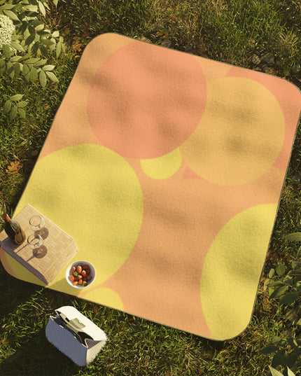 Pastel Bright Oranges Patches 61" × 51" Picnic Blanket