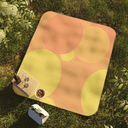 Pastel Bright Oranges Patches 61" × 51" Picnic Blanket