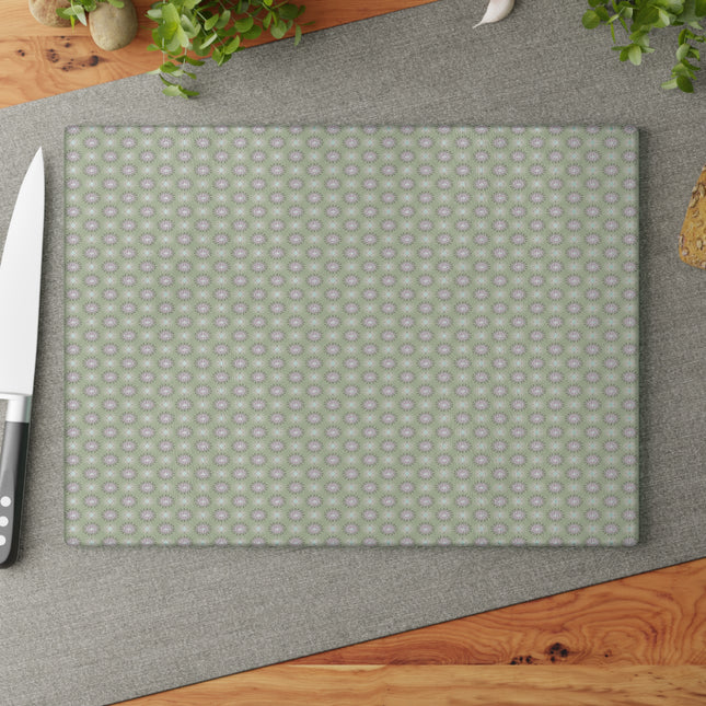 Olive Star-crossed Bodies Glass Cutting Board, 11" x 15"