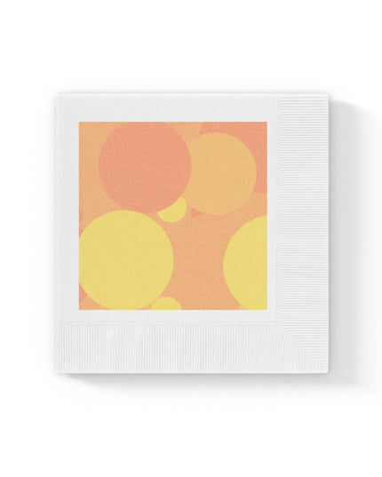 Pastel Bright Oranges Patches White Coined Napkins, 6.5" x 6.5"