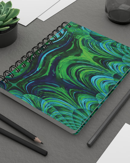 Uzi Spiral Blue Green Bound Journal, 5" x 7" 150 pages