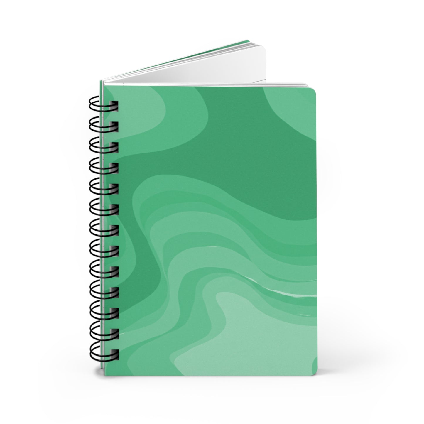 Mint Green Wavey Spiral Bound Journal, 5" x 7" 150 pages