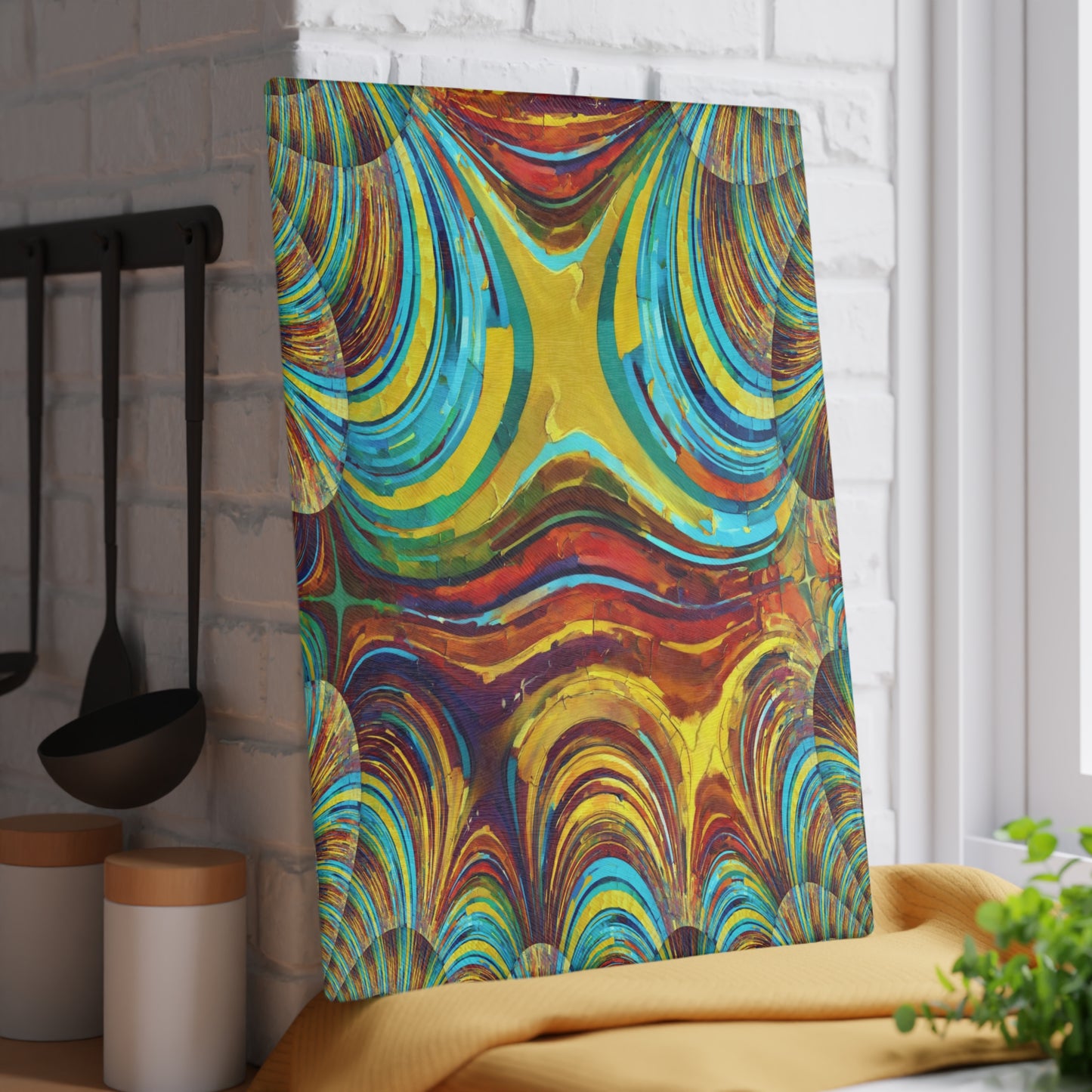 Uzi Spiral Alpha 11" x 15" Glass Cutting Board