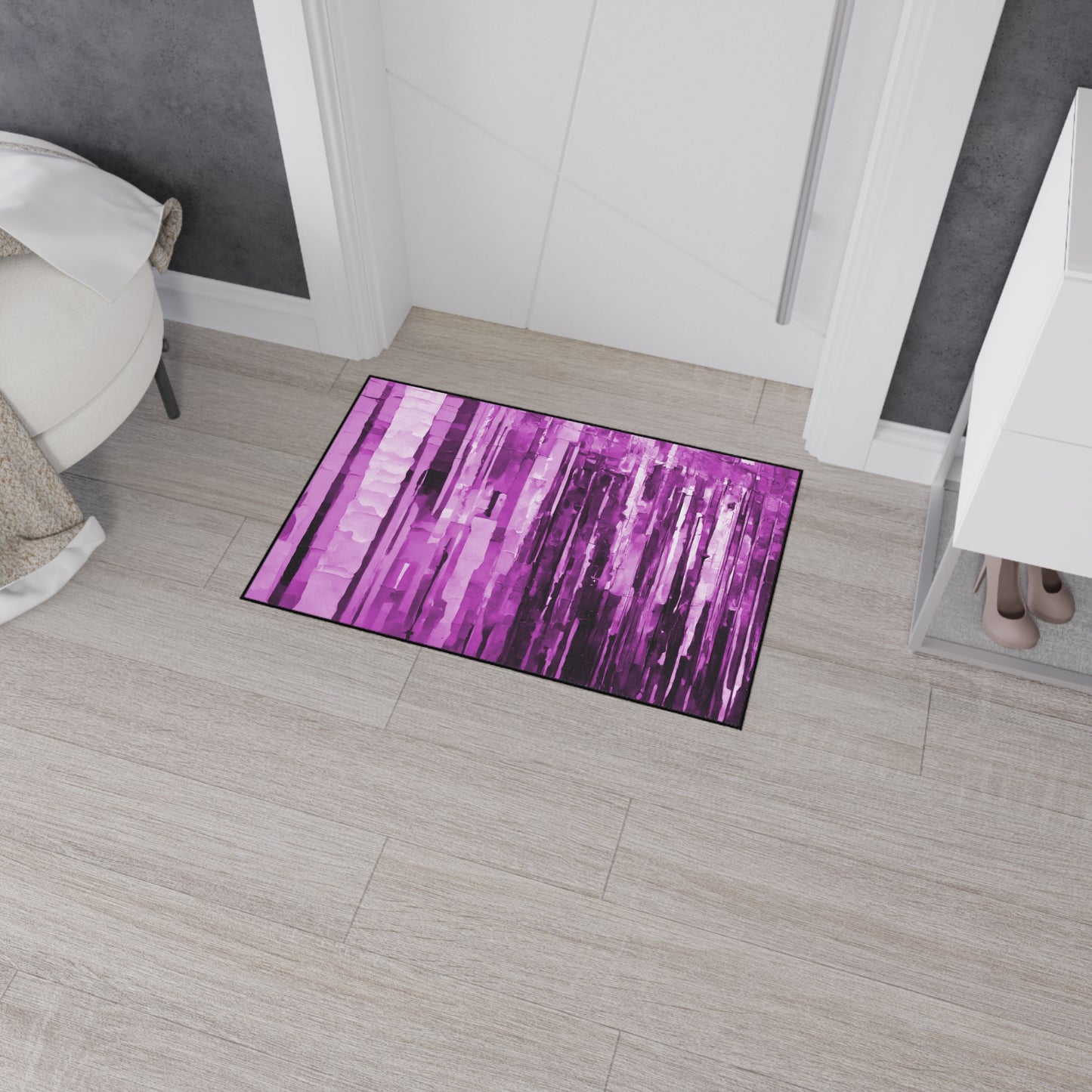 Striped Powder Lavender 24" x 36" Heavy Duty Floor Mat