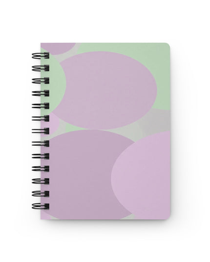 Pastel Lavender Purple and Soft Green Patches Spiral Bound Journal, 5" x 7" 150 pages