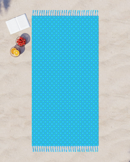 Blue Green Star-crossed Bodies Boho Beach Cloth, 38" × 81"