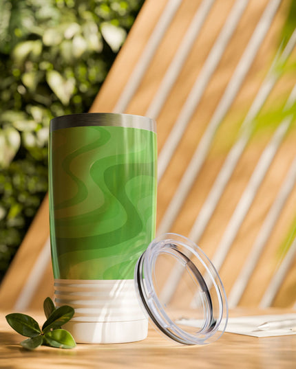 Greenie Meanie Wavey Ringneck Tumbler, 20oz in white