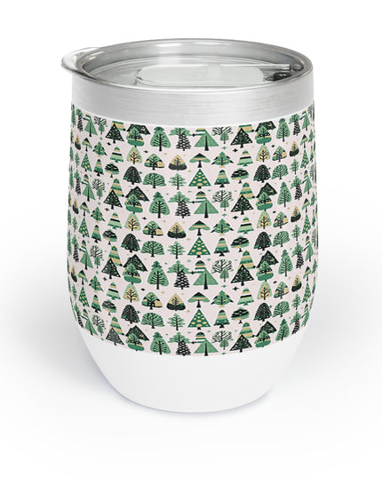 Mini Vintage Green Trees 12 oz Chill Wine Tumbler