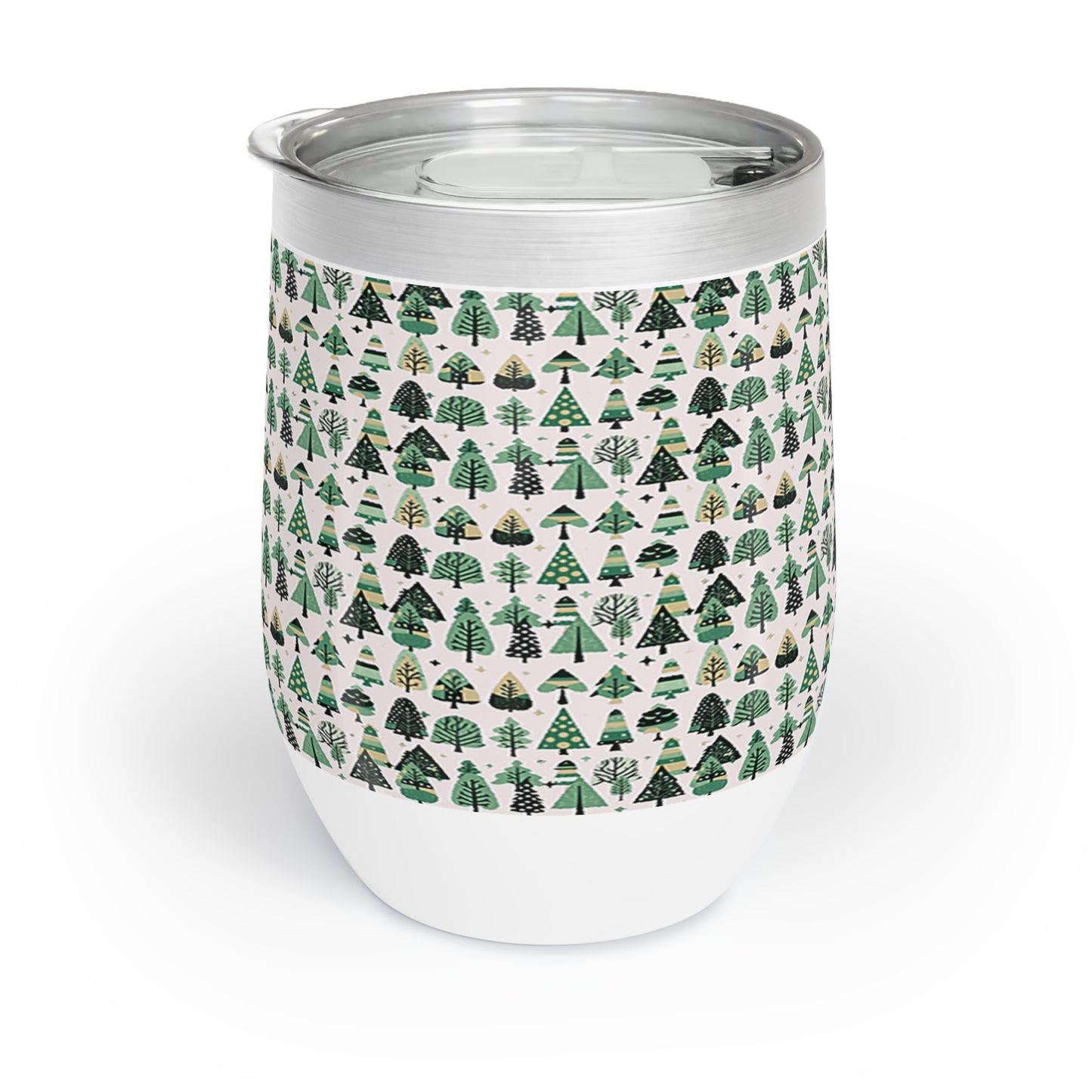 Mini Vintage Green Trees 12 oz Chill Wine Tumbler