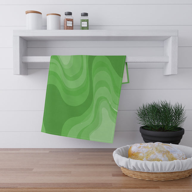 Greenie Meanie Wavey Tea Towels (cotton, poly), 18" x "30