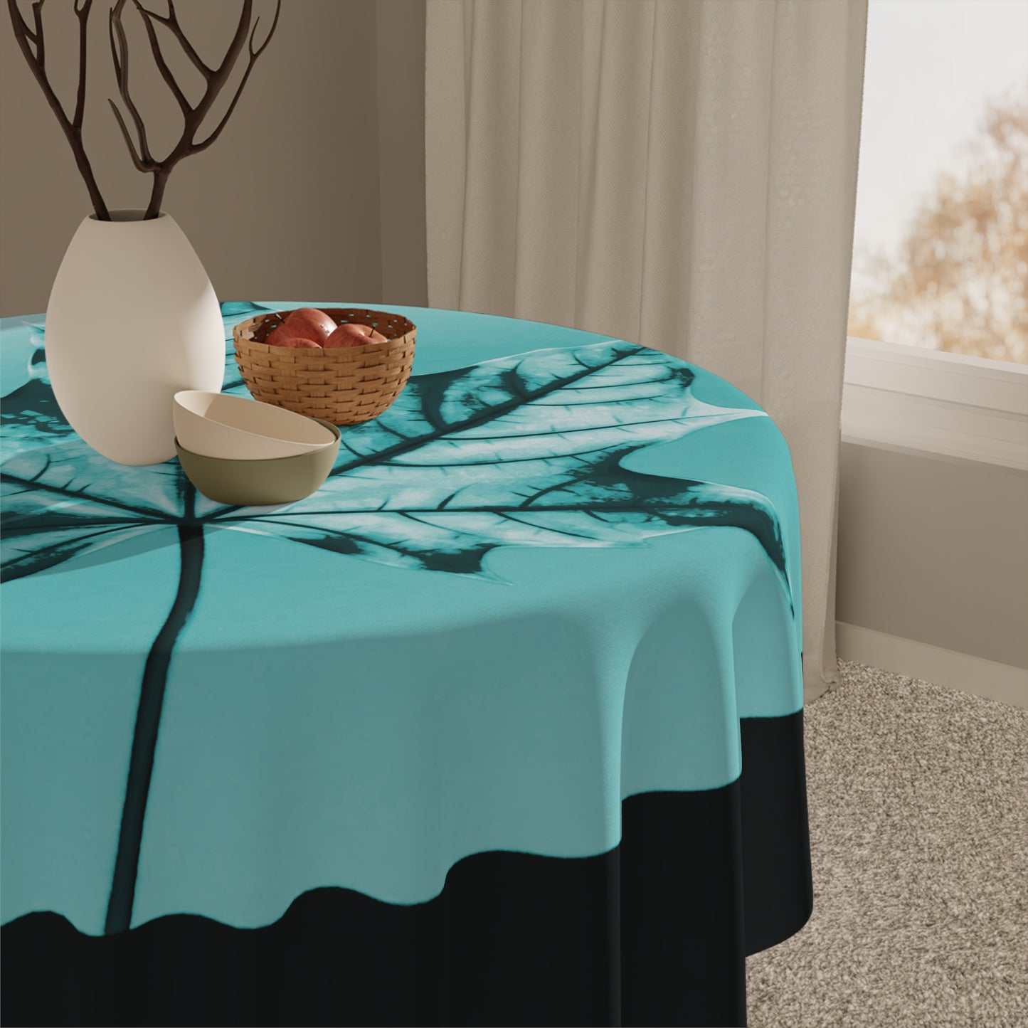 Tif Green Maple Leaf Tablecloth, 55" x 55"