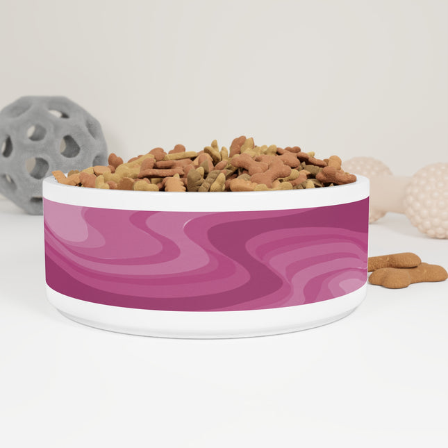 Pinky Mauve Wavey 16 oz Pet Bowl