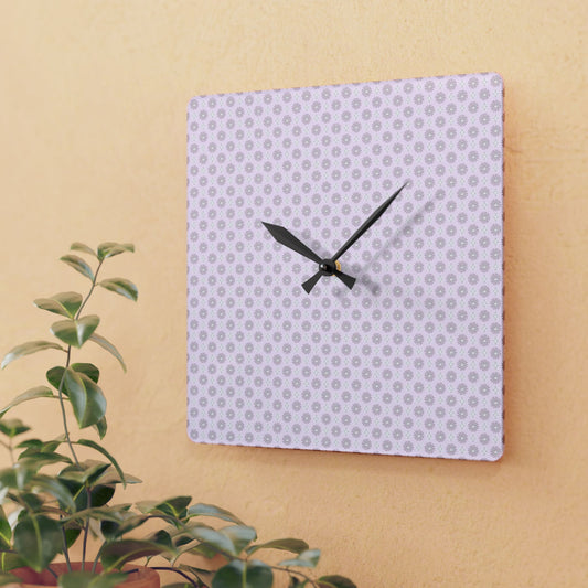 Pink Mornings Star-crossed Bodies Acrylic Wall Clock, Round or Square, 10.75" x 10.75"