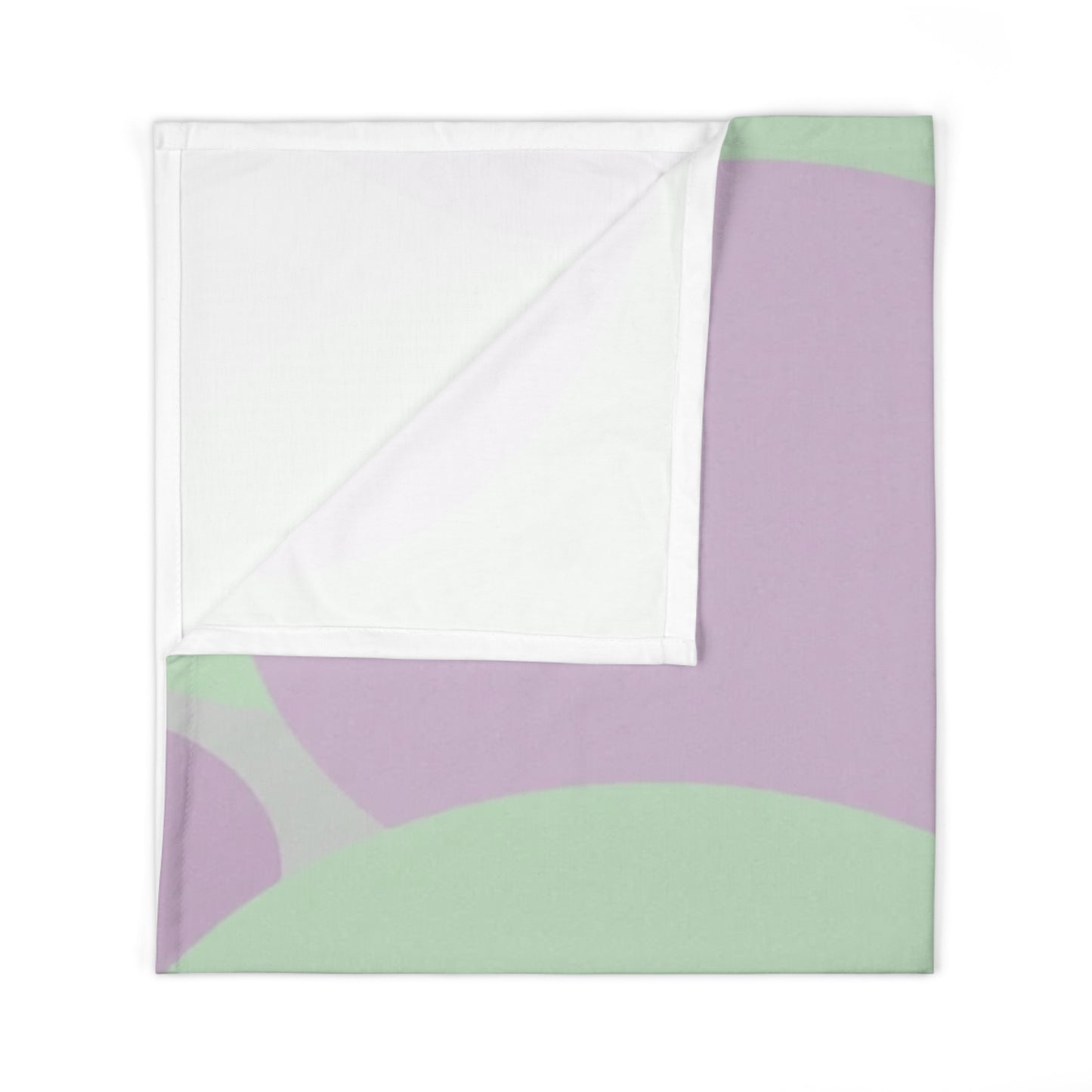 Pastel Lavender Purple and Soft Green Patches Baby Swaddle 30″×40″ Blanket