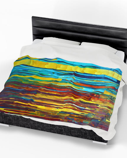 Striped Alpha Velveteen Plush Blanket, 60" x 80"