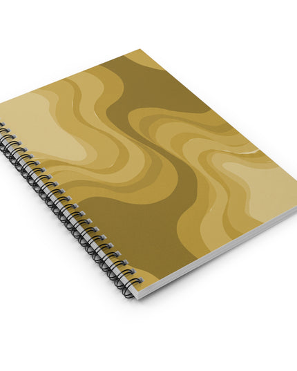 Brown Wavey Spiral Notebook - Ruled Line, 6" x 8", 118 pages