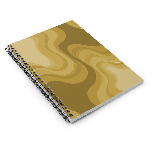 Brown Wavey Spiral Notebook - Ruled Line, 6" x 8", 118 pages