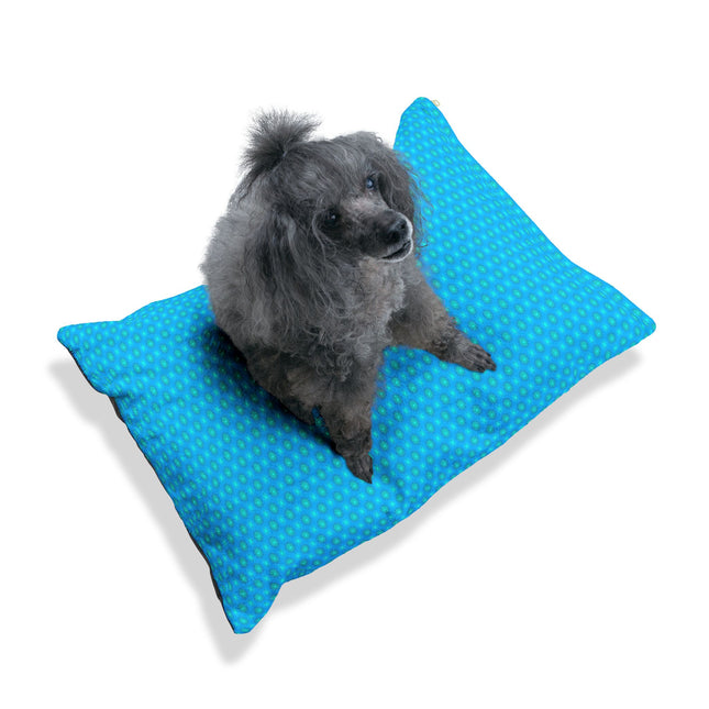 Light Blue Star-crossed Bodies Pet Bed, 28" × 18"