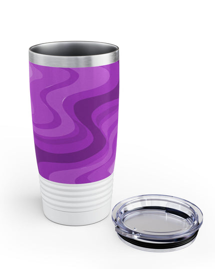 Wavey Purple Wavey Ringneck Tumbler, 20oz in white