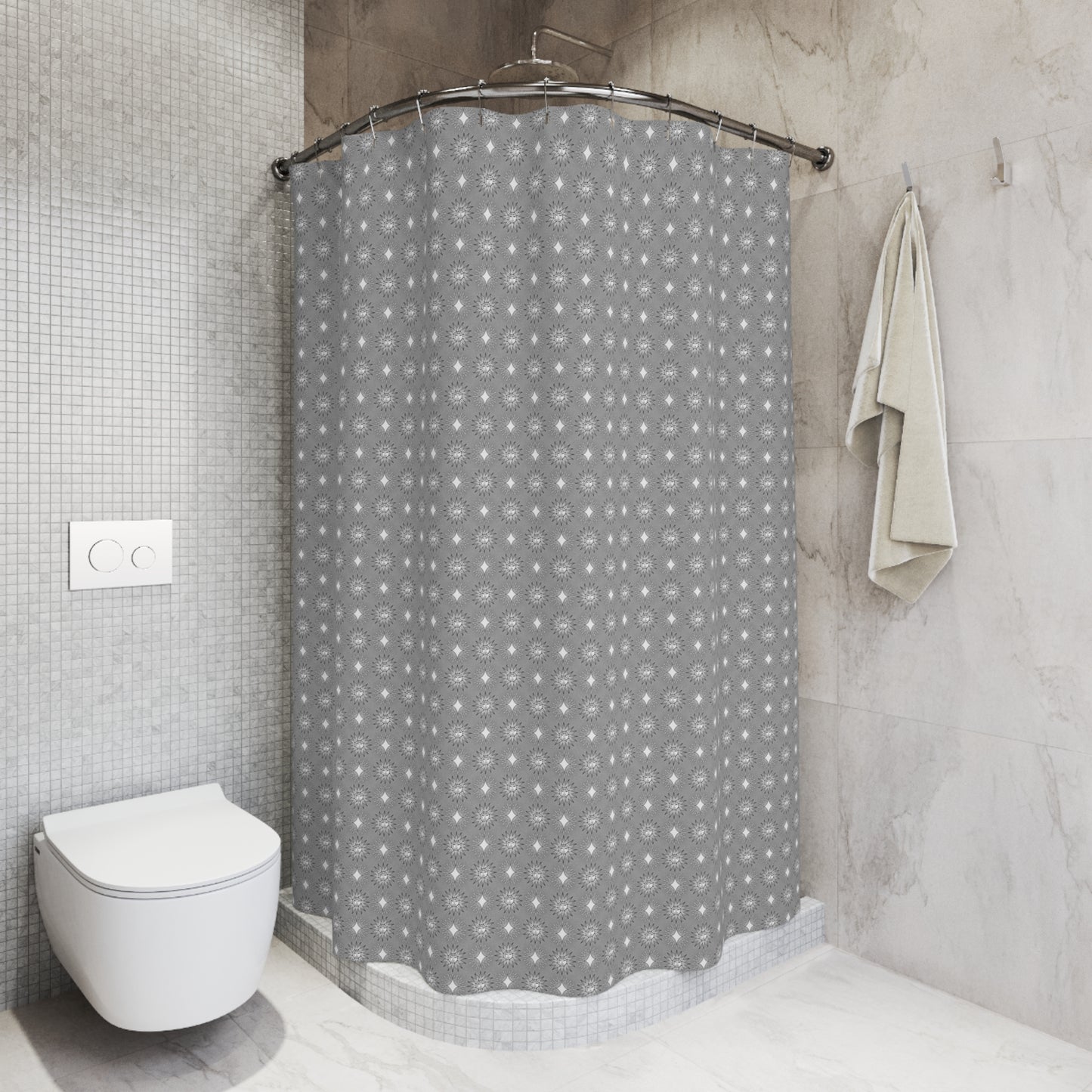 Desaturated Star-crossed Bodies Shower Curtain, 71" x 74"