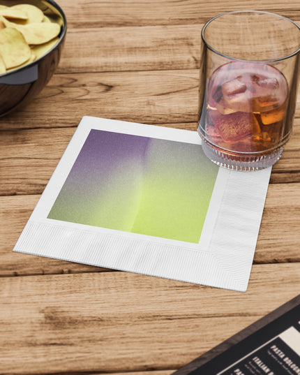 Purple Golden Fade White Coined Napkins, 6.5" x 6.5"