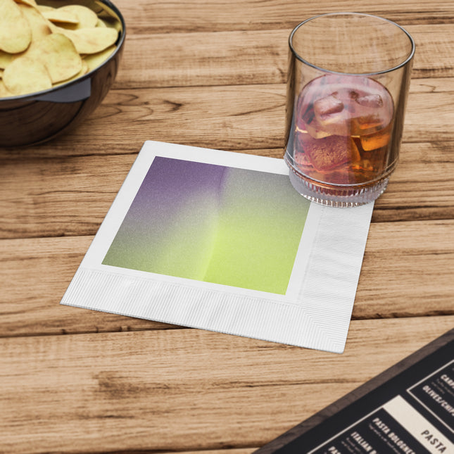 Purple Golden Fade White Coined Napkins, 6.5" x 6.5"