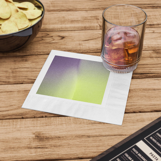 Purple Golden Fade White Coined Napkins, 6.5" x 6.5"