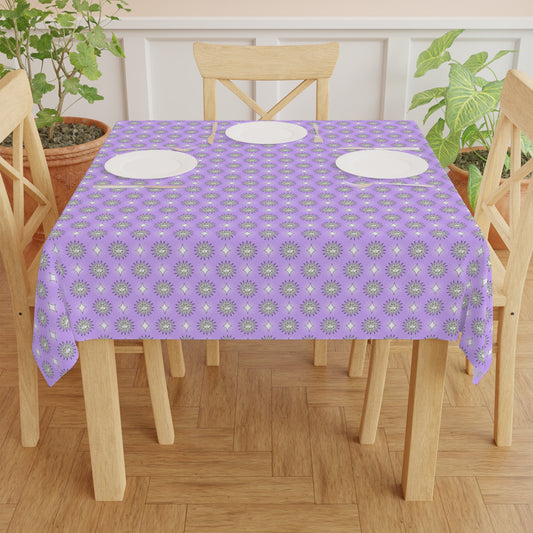 Lavender Star-crossed Bodies Tablecloth, 55" x 55"