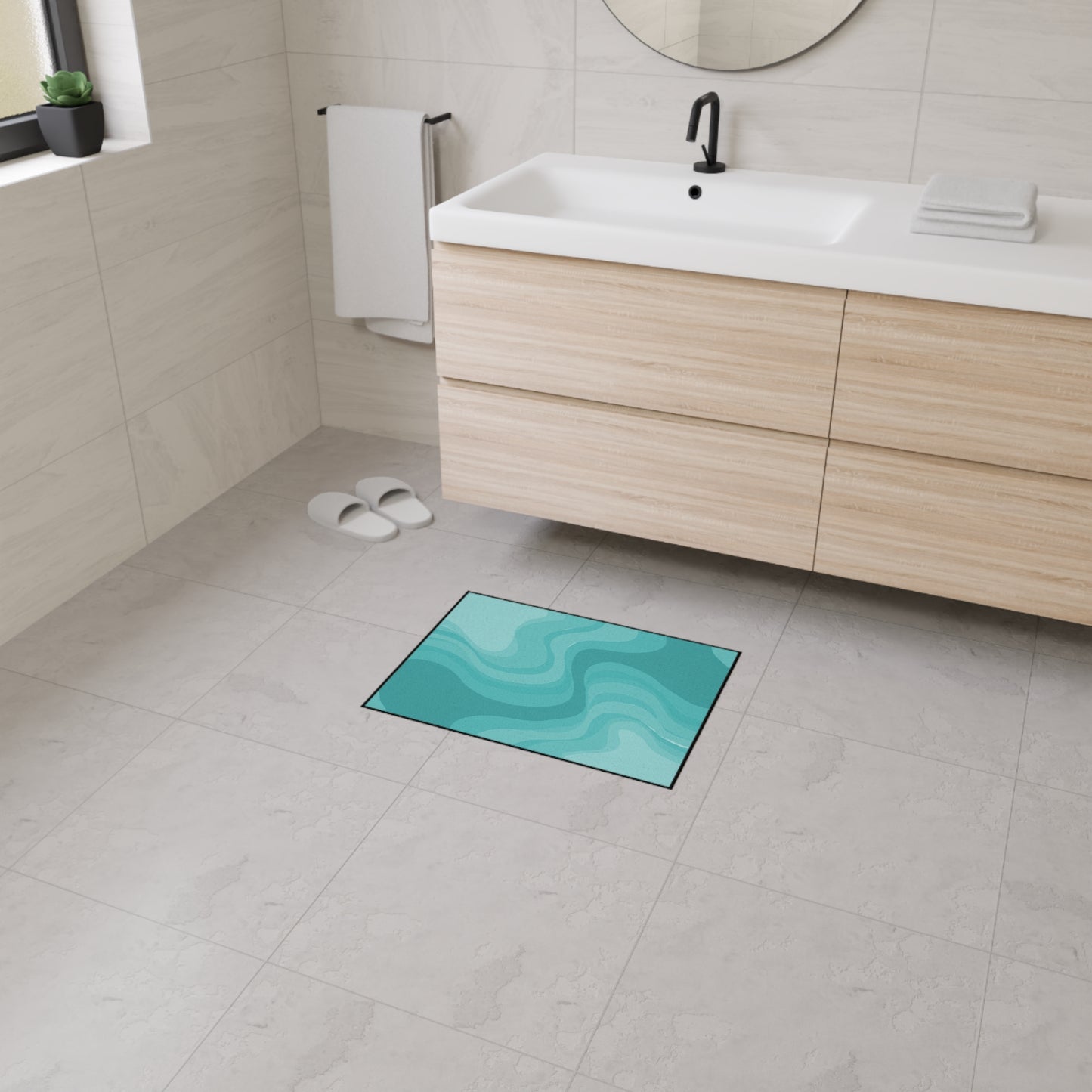 Tif Green Wavey 18" x 24" Heavy Duty Floor Mat
